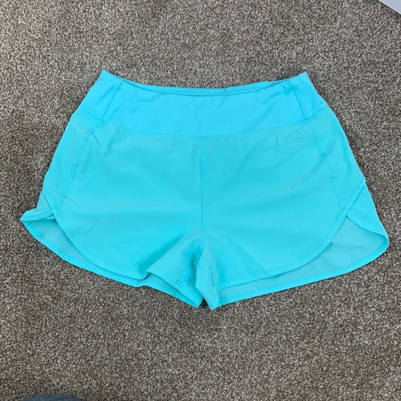 Reel Legends Shorts Size M Turquoise Elastic Waist EUC 86% polyester 14% spandex - Picture 10 of 11